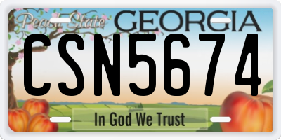 GA license plate CSN5674