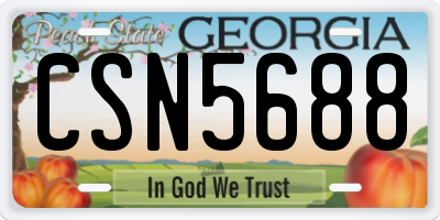 GA license plate CSN5688