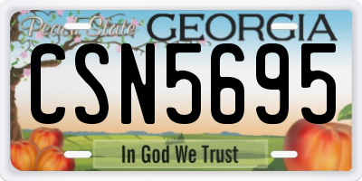 GA license plate CSN5695