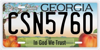 GA license plate CSN5760