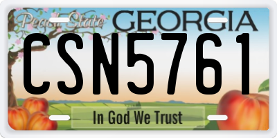 GA license plate CSN5761