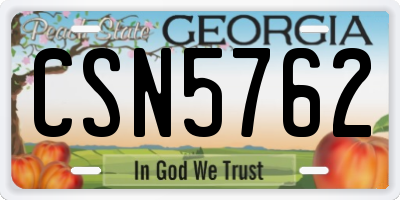 GA license plate CSN5762