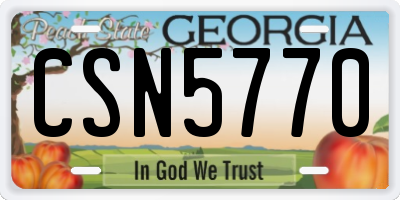 GA license plate CSN5770