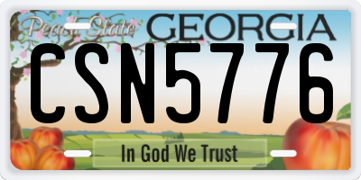 GA license plate CSN5776
