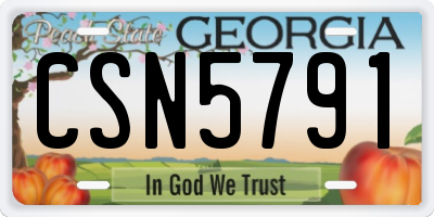 GA license plate CSN5791