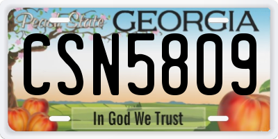 GA license plate CSN5809