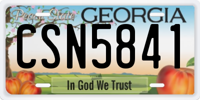 GA license plate CSN5841