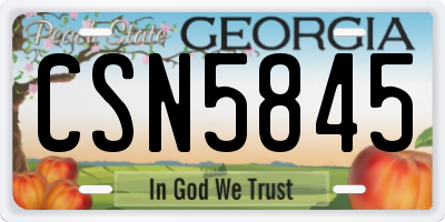 GA license plate CSN5845