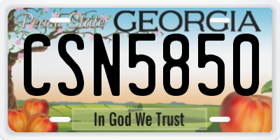 GA license plate CSN5850