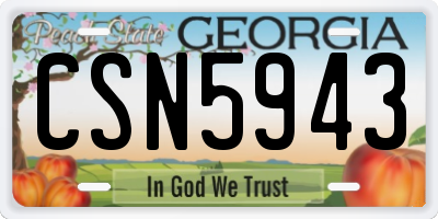 GA license plate CSN5943