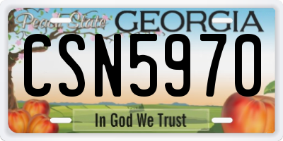 GA license plate CSN5970