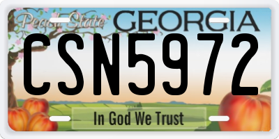 GA license plate CSN5972