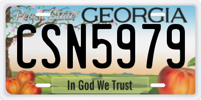 GA license plate CSN5979