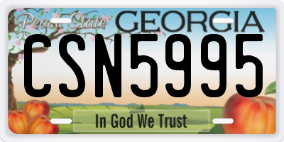 GA license plate CSN5995