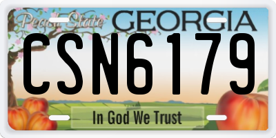 GA license plate CSN6179