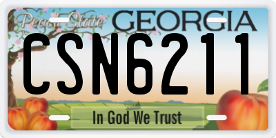 GA license plate CSN6211