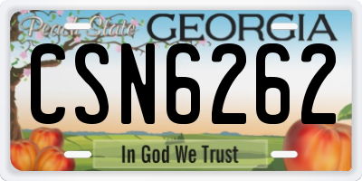 GA license plate CSN6262