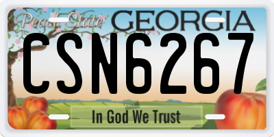 GA license plate CSN6267