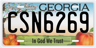 GA license plate CSN6269
