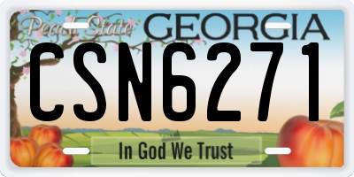 GA license plate CSN6271