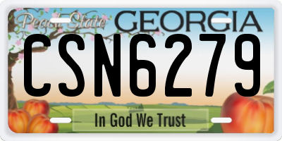 GA license plate CSN6279