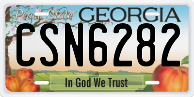 GA license plate CSN6282