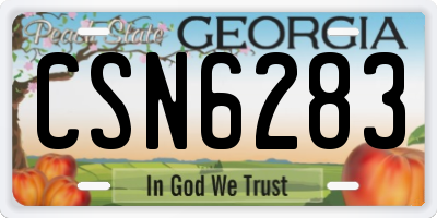 GA license plate CSN6283