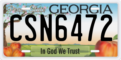 GA license plate CSN6472