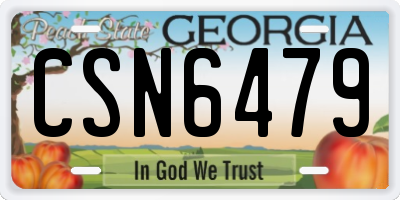 GA license plate CSN6479