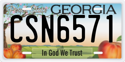 GA license plate CSN6571