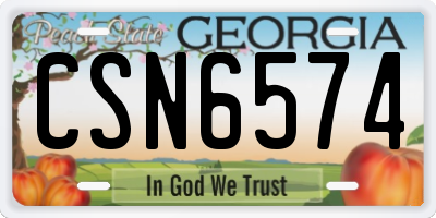 GA license plate CSN6574