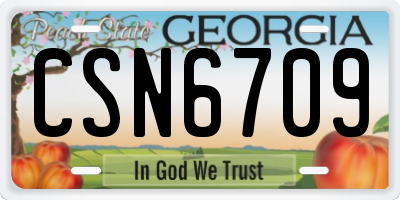 GA license plate CSN6709