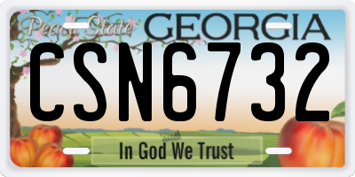 GA license plate CSN6732