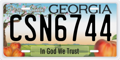 GA license plate CSN6744