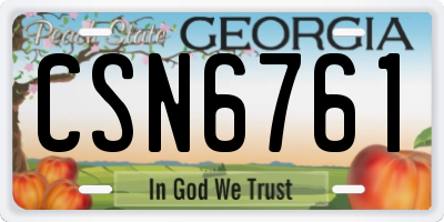 GA license plate CSN6761