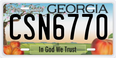 GA license plate CSN6770