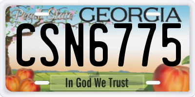 GA license plate CSN6775