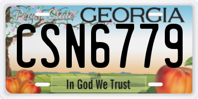 GA license plate CSN6779
