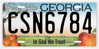 GA license plate CSN6784