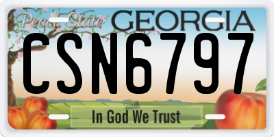 GA license plate CSN6797