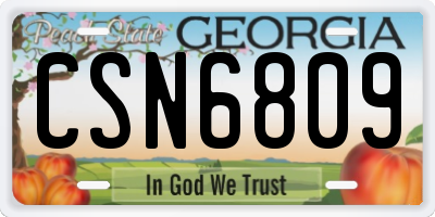 GA license plate CSN6809