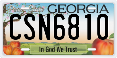 GA license plate CSN6810