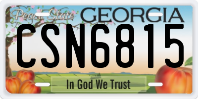 GA license plate CSN6815