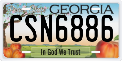 GA license plate CSN6886