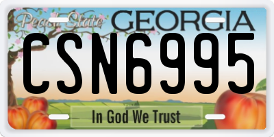 GA license plate CSN6995