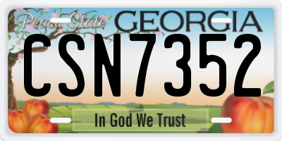 GA license plate CSN7352