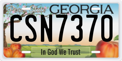 GA license plate CSN7370