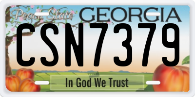 GA license plate CSN7379