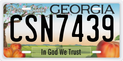 GA license plate CSN7439