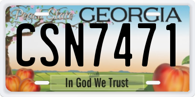 GA license plate CSN7471